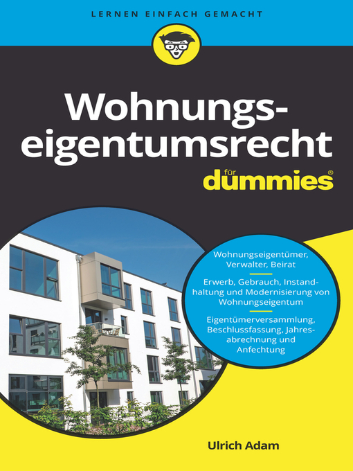 Title details for Wohnungseigentumsrecht für Dummies by Ulrich Adam - Available